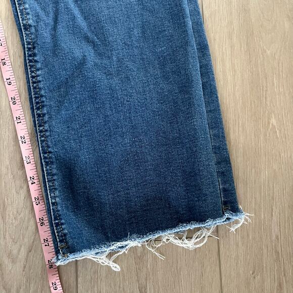 OAT Women's Medium Wash Raw Hem Wide Leg Jean Size 31 - Picture 8 of 8